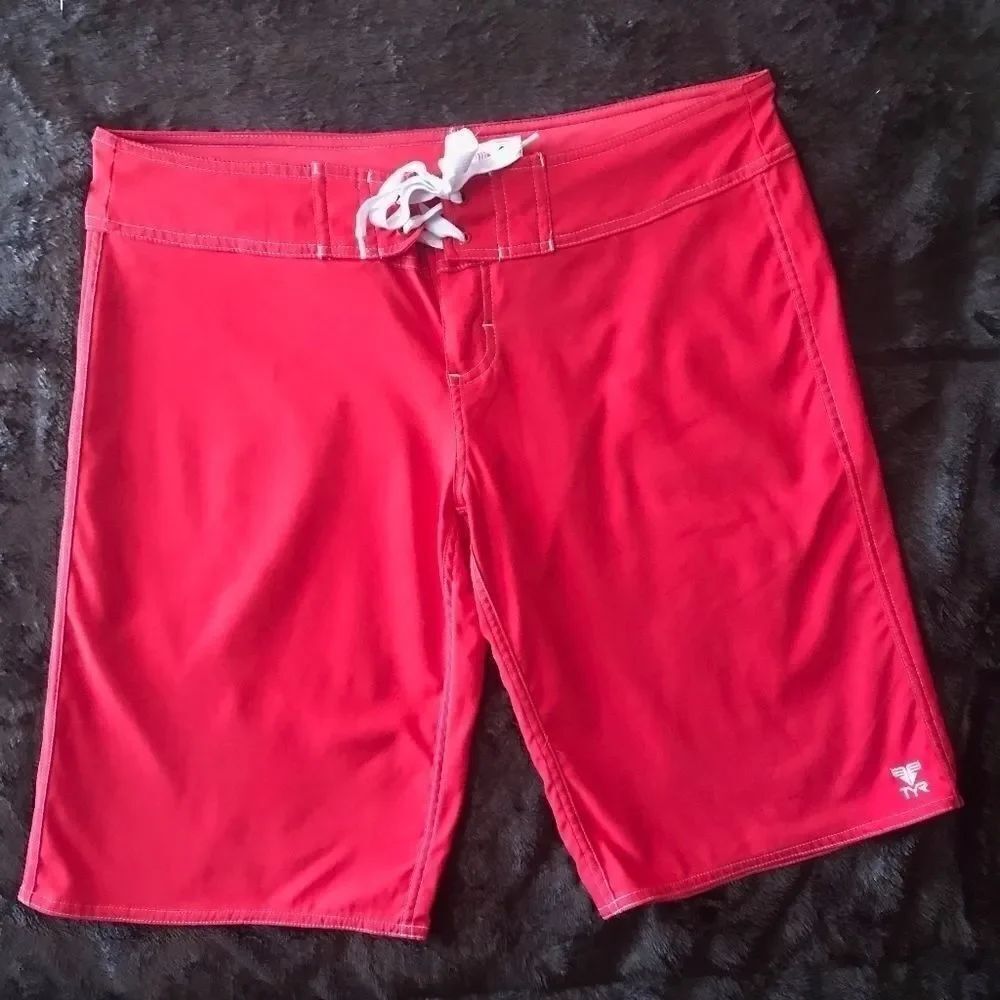 Red TYR Life Guard Board Shorts Size Large - Picture 2 of 5